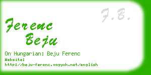 ferenc beju business card